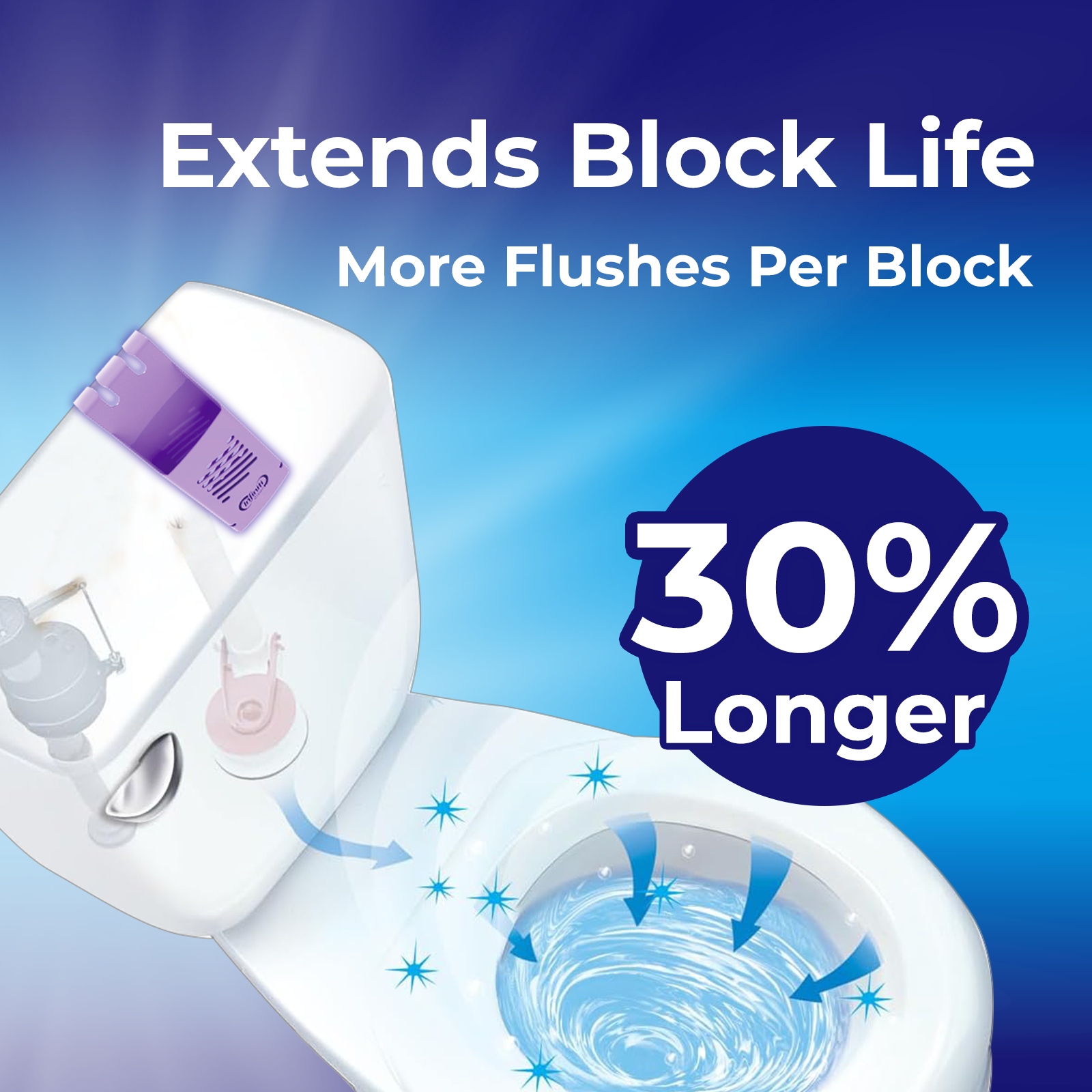 Toilet Tank Tablet Holder with 2 Blue Toilet Bowl Tablets
