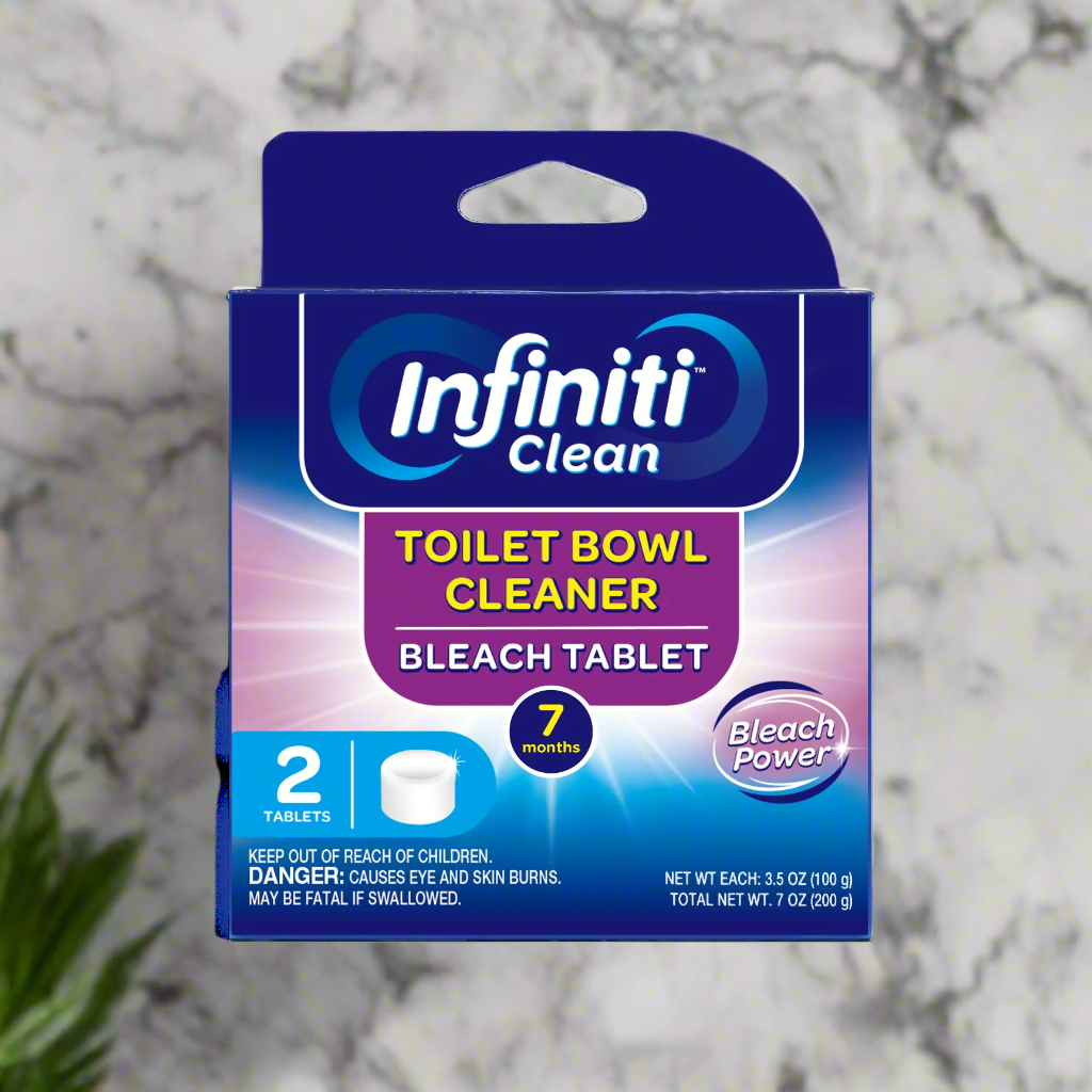 Infiniti Clean Toilet Bowl Cleaner Bleach Tablets - 2 Pack for Tank