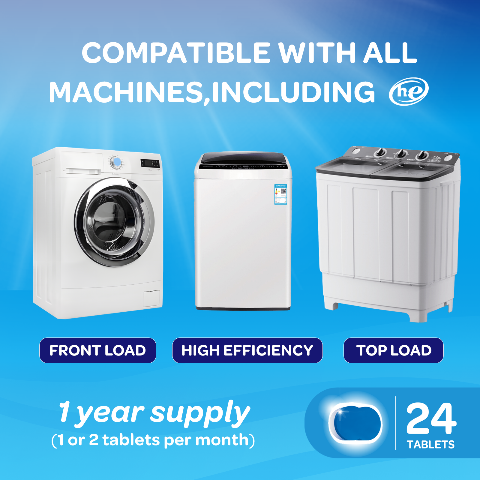 Washing Machine Cleaner 24 Pack